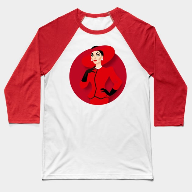 Alexis Carrington Baseball T-Shirt by AlejandroMogolloArt